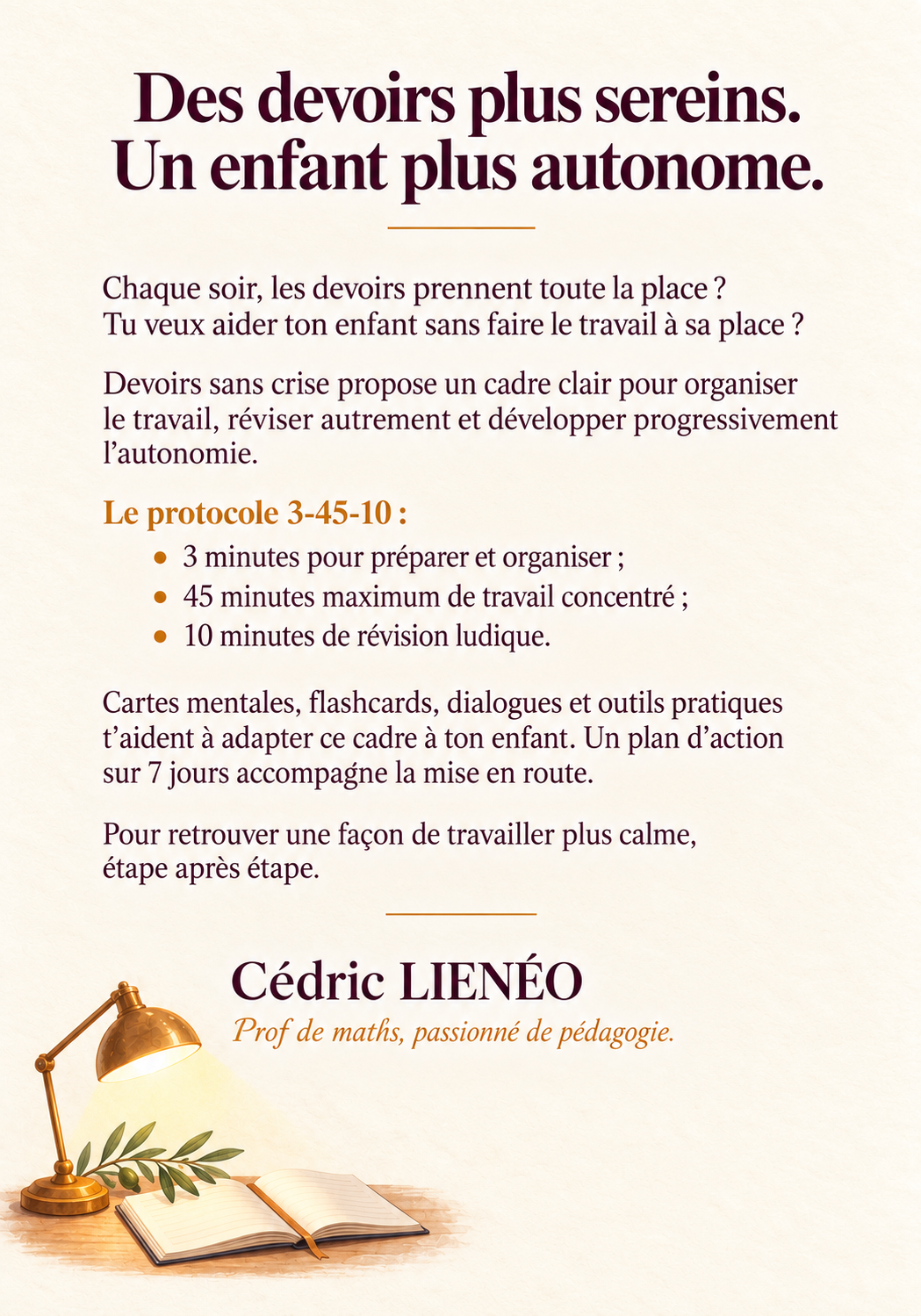 Quatrième de couverture de Devoirs sans crise